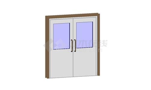 平开门-铝合金双扇玻璃门001
