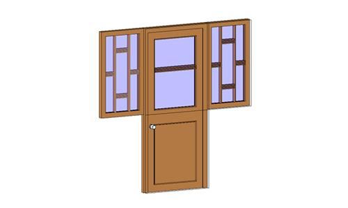 门联窗-木质单扇平开001_图1