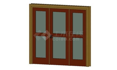 门联窗-木质单扇平开玻璃门002