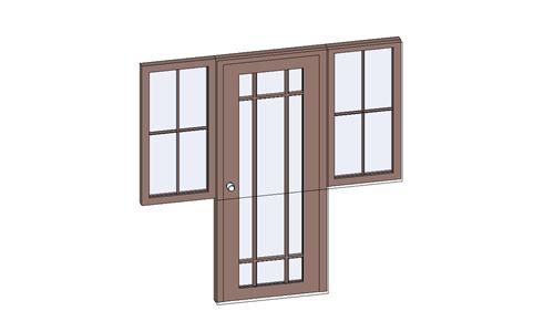 门联窗-木质单扇平开003_图1