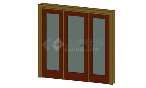 门联窗-木质单扇平开玻璃门001