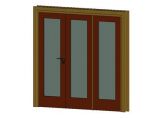 门联窗-木质双扇平开玻璃门001图片1