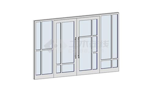 门联窗-铝合金双扇平开玻璃门004
