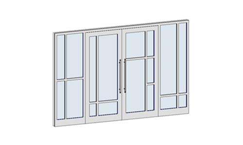 门联窗-铝合金双扇平开玻璃门004_图1