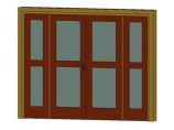 门联窗-木质双扇平开玻璃门006图片1