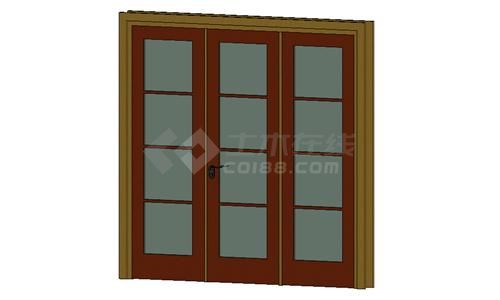 门联窗-木质单扇平开玻璃门003