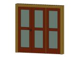门联窗-木质双扇平开玻璃门002图片1