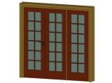 门联窗-木质双扇平开玻璃门004图片1