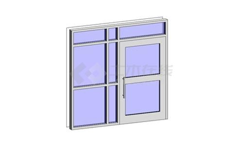 门联窗-铝合金单扇平开玻璃门001