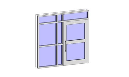 门联窗-铝合金单扇平开玻璃门001_图1
