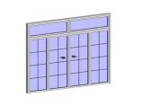 门联窗-铝合金四扇双向平开玻璃门（带亮子）001图片1