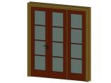 门联窗-木质双扇平开玻璃门003图片1