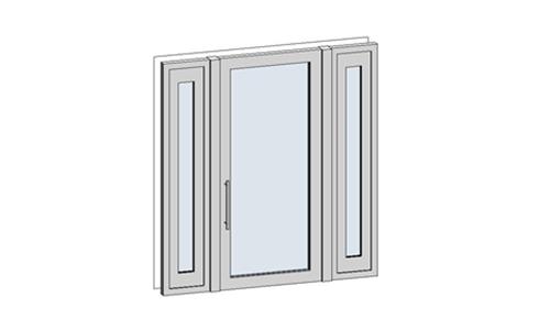 门联窗-铝合金单扇平开玻璃门003_图1
