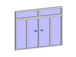 门联窗-铝合金四扇双向平开玻璃门（带亮子）002图片1