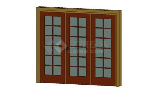 门联窗-木质单扇平开玻璃门004