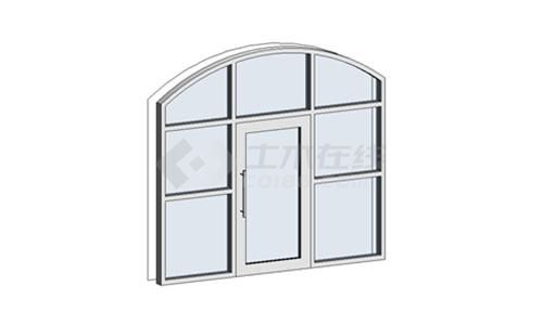 门联窗-铝合金单扇平开玻璃门002