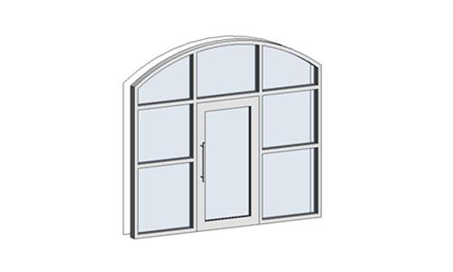 门联窗-铝合金单扇平开玻璃门002_图1