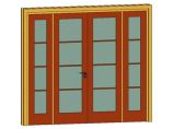 门联窗-木质双扇平开玻璃门007图片1