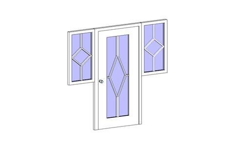 门联窗-铝合金玻璃单扇