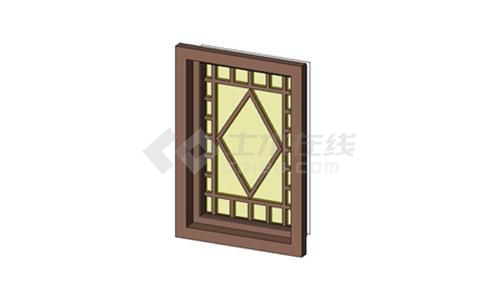 平开窗—木质单扇带贴面（古典）