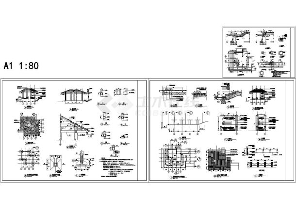 多种休闲亭建筑设计CAD施工图纸-图一