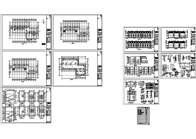 2199平方米三层员工宿舍建筑施工cad图，共十一张_图1