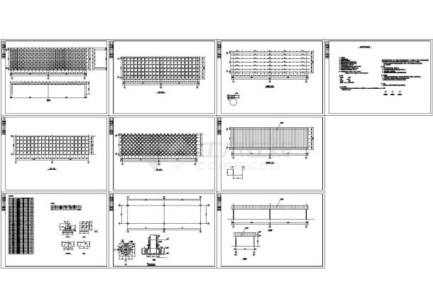 网架蓬结构详细设计cad施工图-图一