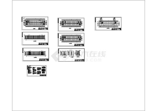 4734平方米某四层服装工业园宿舍楼建筑施工cad图，共八张-图一