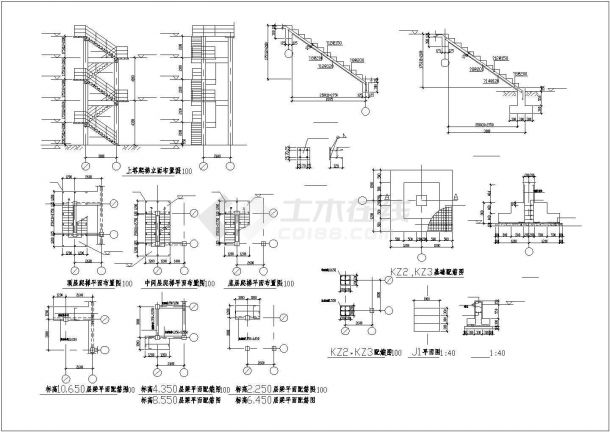 冷却塔爬梯节点构造设计施工详图-图一