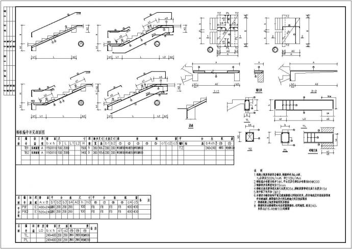 混凝土楼梯节点构造设计施工详图_图1