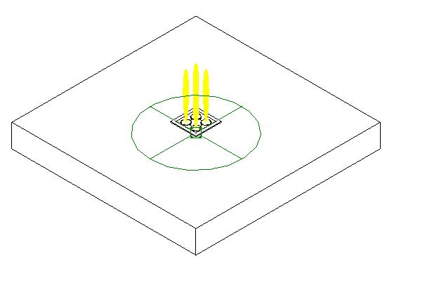  机电-照明设备-室内灯-筒灯-嵌入式-4盏灯方形