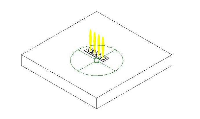  机电-照明设备-室内灯-筒灯-嵌入式-4盏灯矩形_图1