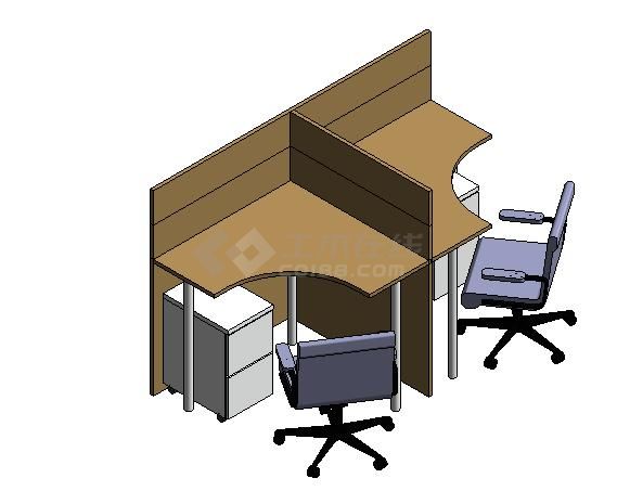 家具-3D-系统家具-办公桌椅组合 2
