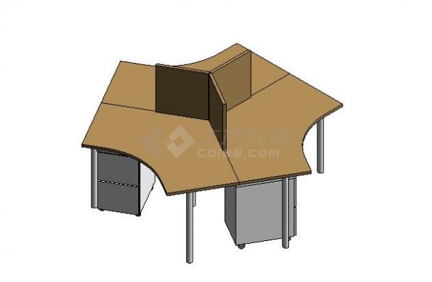 家具-3D-系统家具-办公桌椅组合 1