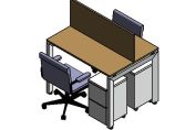 家具-3D-系统家具-办公桌椅组合 3图片1