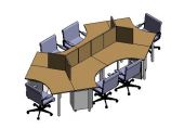 家具-3D-系统家具-办公桌椅组合 1x2图片1