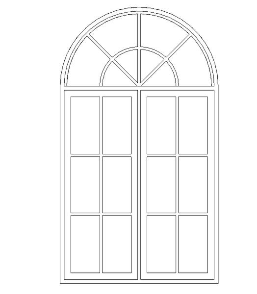 窗- -装饰窗--西式--木格平开窗2_图1