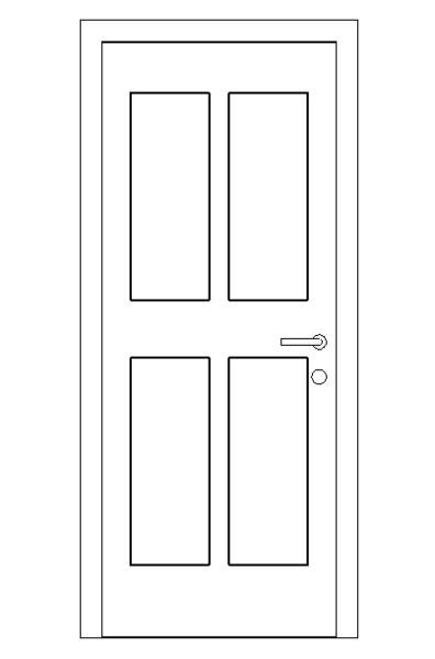   门-普通门-平开门-单扇-单嵌板木门3