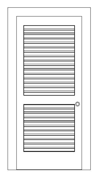  门-普通门-平开门-单扇-单嵌板木门18百叶窗式