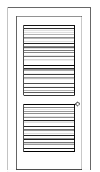  门-普通门-平开门-单扇-单嵌板木门18百叶窗式_图1