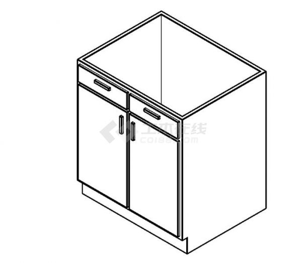 橱柜--家用厨房--底柜 - 双门带两个抽屉