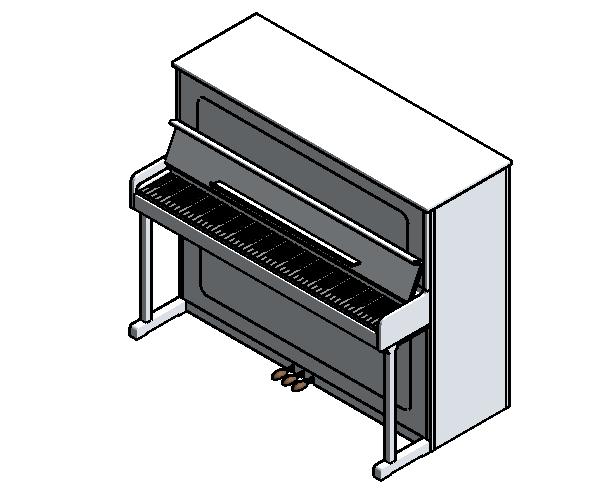 家具-3D-装饰-立式钢琴_图1