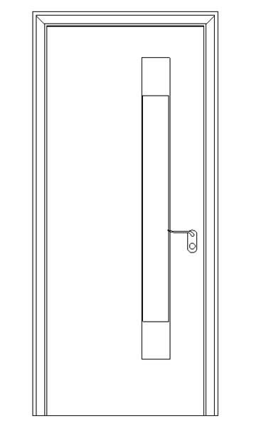  门-普通门-平开门-单扇-单嵌板镶玻璃门2