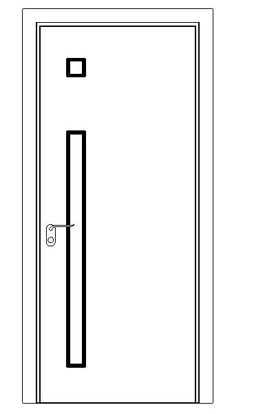  门-普通门-平开门-单扇-单嵌板镶玻璃门1