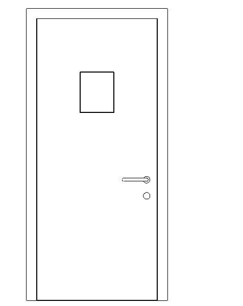  门-普通门-平开门-单扇-单嵌板镶玻璃门9