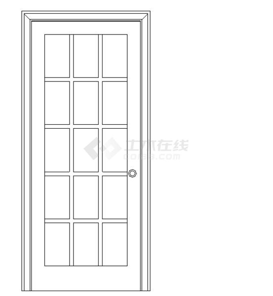  门-普通门-平开门-单扇-单嵌板镶玻璃门10