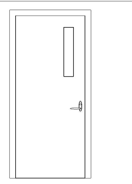  门-普通门-平开门-单扇-单嵌板镶玻璃门8