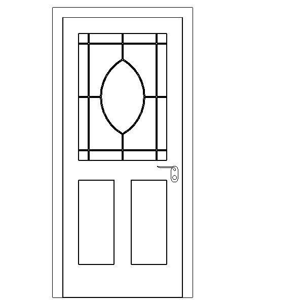  门-普通门-平开门-单扇-单嵌板镶玻璃门6_图1