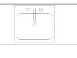 橱柜--家用厨房--台面 - 带水槽 2D图片1