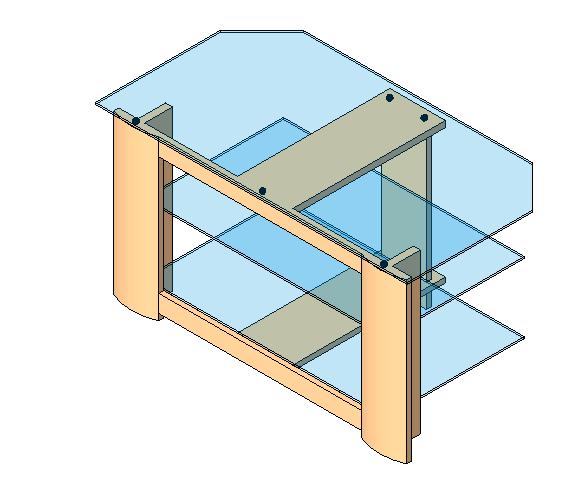 家具-3D-桌椅-桌子-玻璃边桌